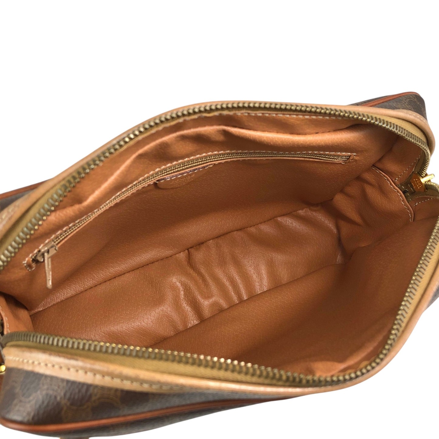 CELINE Macadam Blason Shoulder bag Brown Vintage 7dx72b