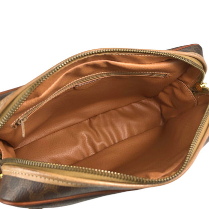 CELINE Macadam Blason Shoulder bag Brown Vintage 7dx72b