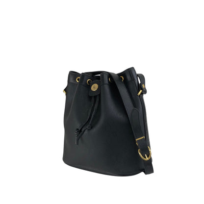 Christian Dior Logo Drawstring Shoulder bag Black Vintage amjphh