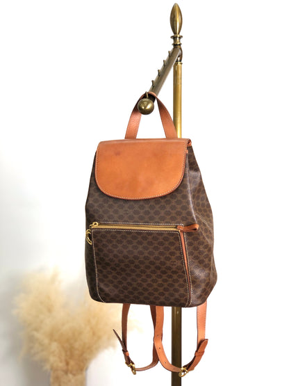 CELINE Macadam Charm Backpack Brown Vintage jz6ee6