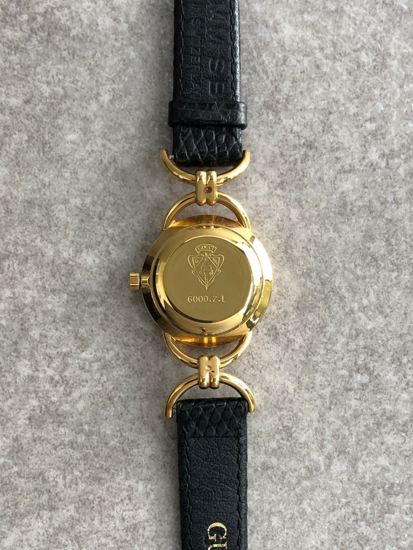 GUCCI Quartz Watch Black 6000.2l Vintage x5a7k2