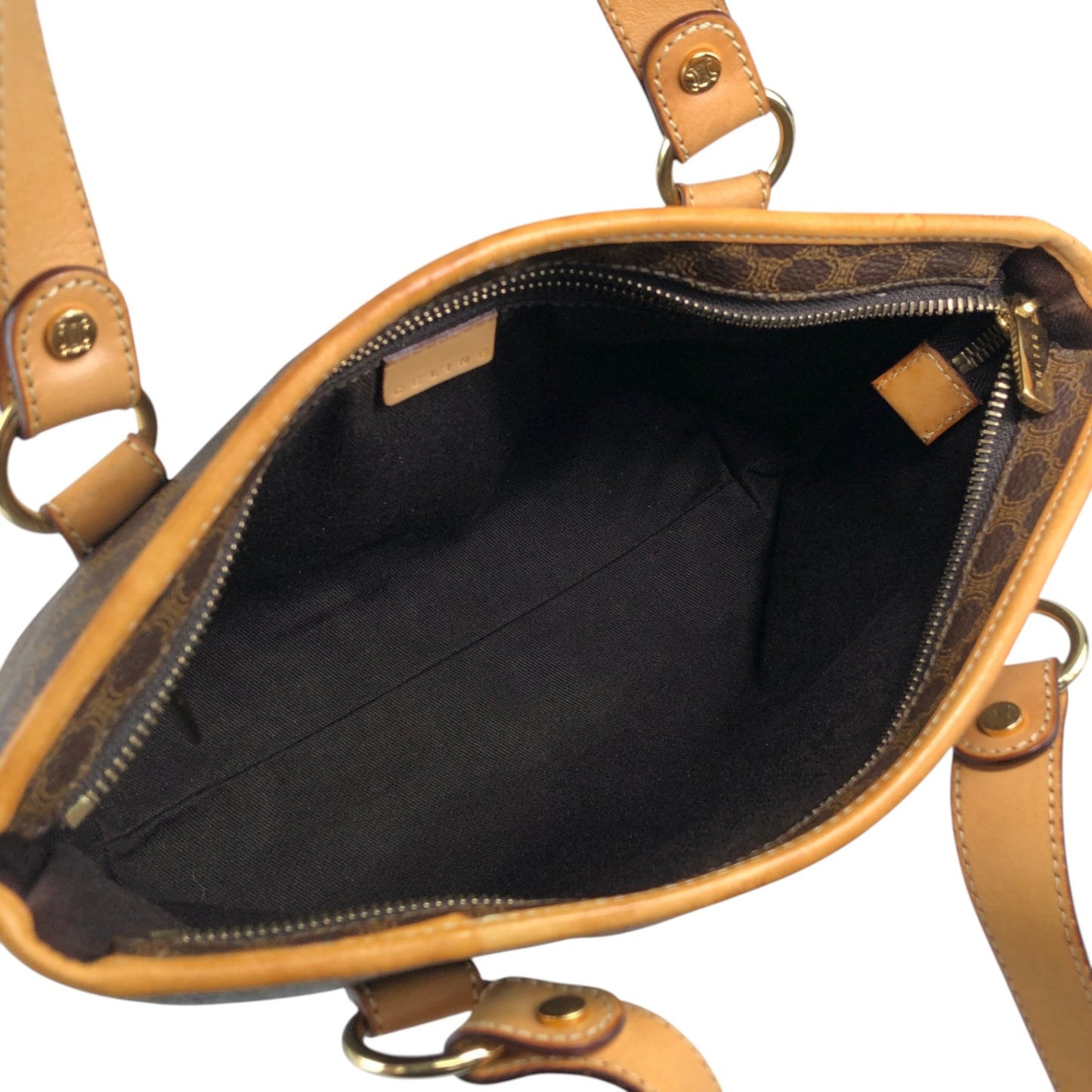 CELINE Macadam Handbag Totebag Brown Vintage v7jdmm