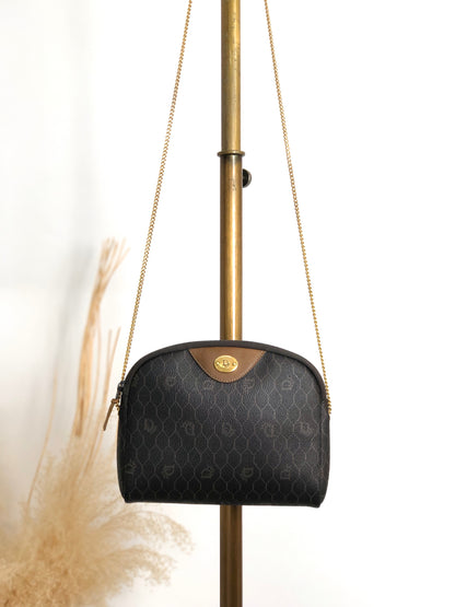 Christian Dior Honeycomb Pattern Chain Shoulder bag Black Vintage cs7hx4