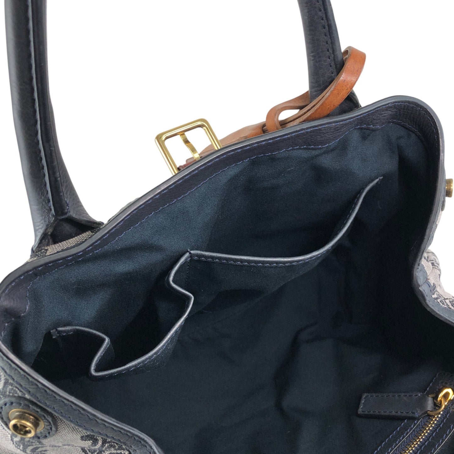 CELINE Blason Handbag Gray Vintage zrgr2s