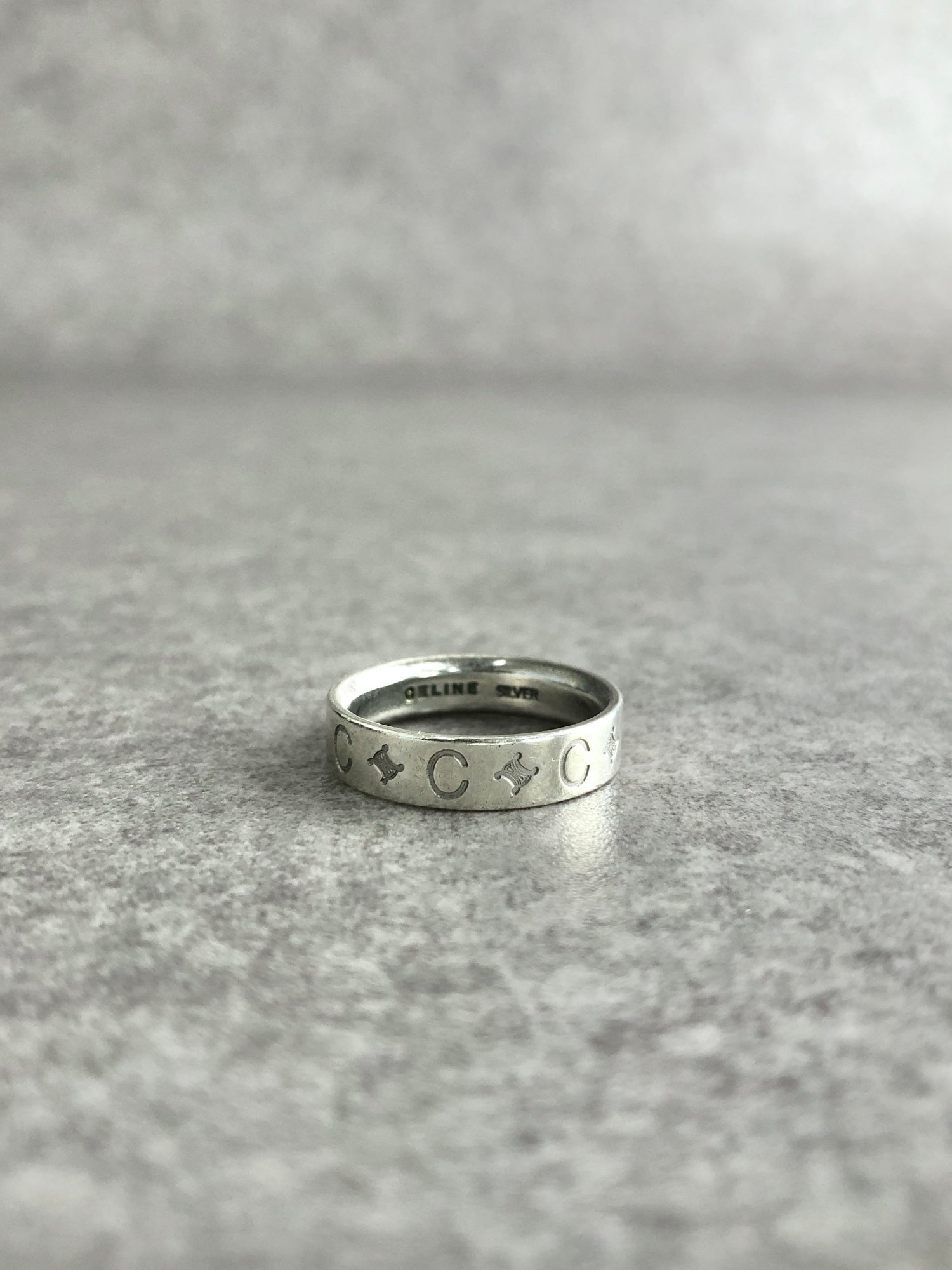 CELINE Triomphe Ring Silver Vintage mxemb2 – VintageShop solo