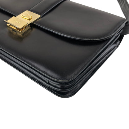 CELINE Horse Carriage Shoulder bag Black Vintage nwv32c