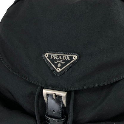 PRADA Triangle Logo Backpack Black Vintage wedjpt