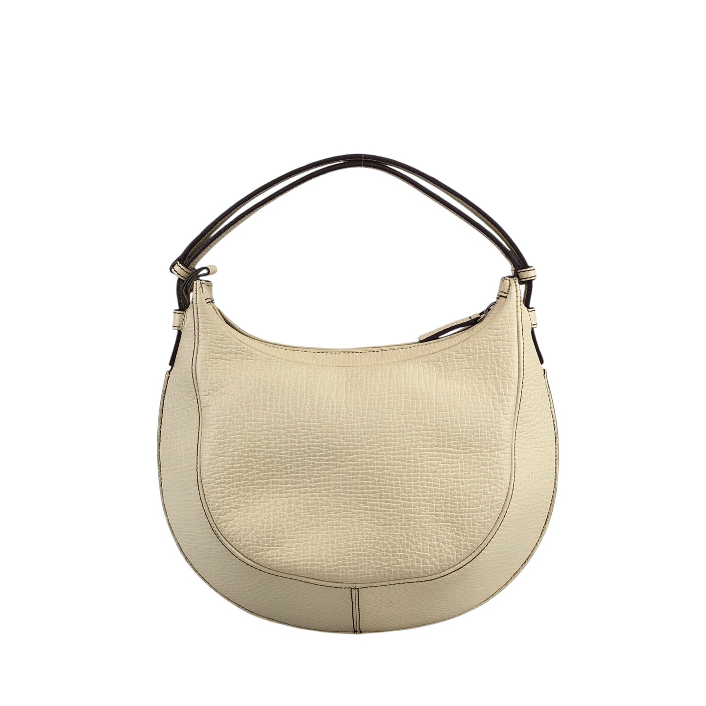 LOEWE Logo Embossed Round Shoulder bag Ivory Vintage 6858a6