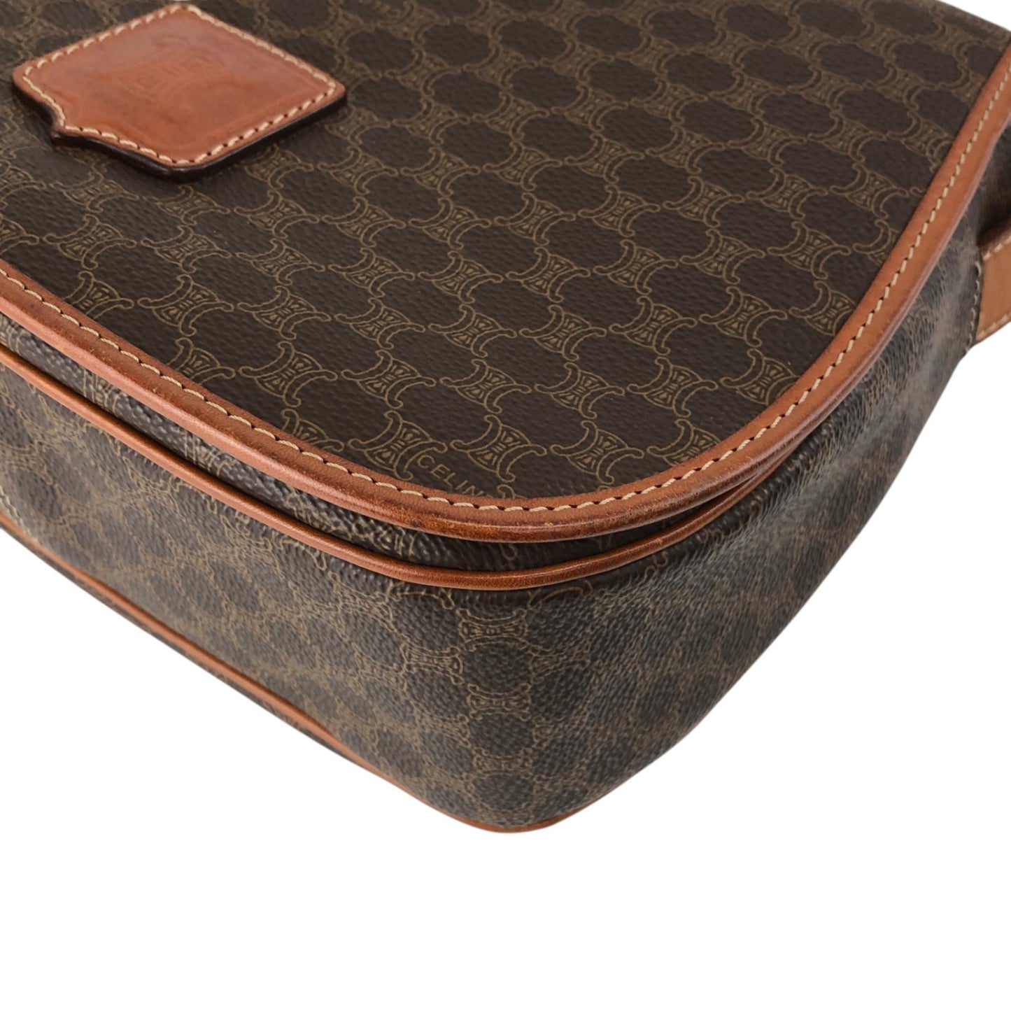 CELINE Macadam Blason Shoulder bag Brown Vintage 6pmbjw