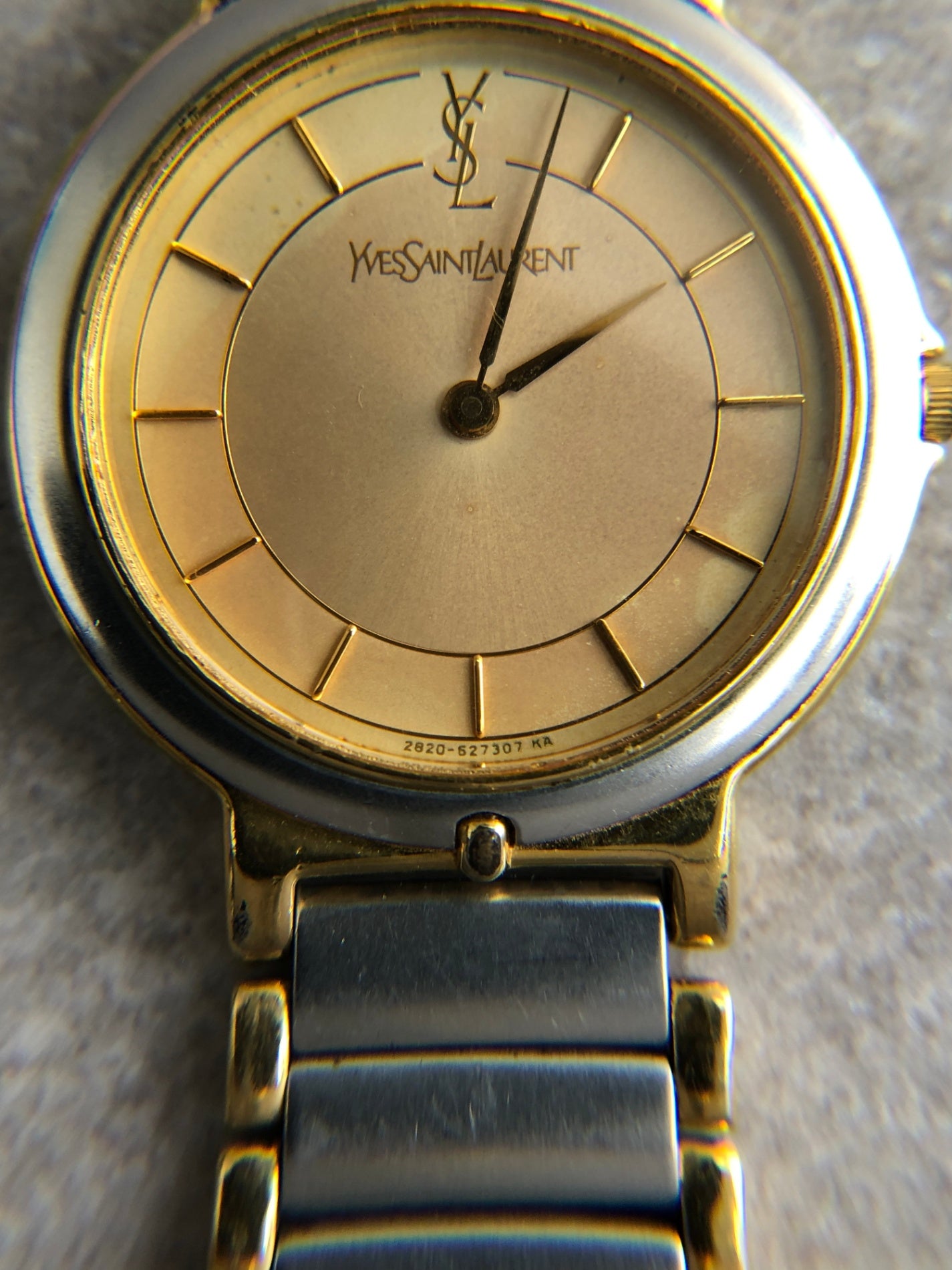Yves Saint Laurent YSL Logo Quartz Watch Silver 2823-268440 YO
