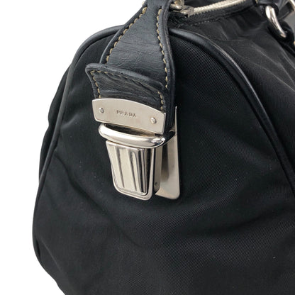 PRADA Triangle Logo Small Boston bag Handbag Black Vintage ixt5hp