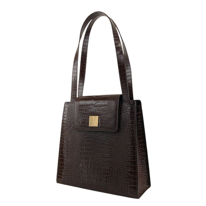Yves Saint Laurent YSL Logo Handbag Brown Vintage 2xrtap