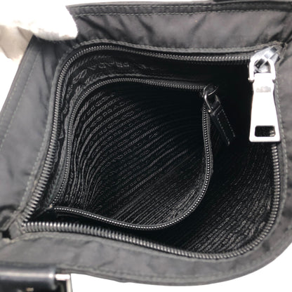 PRADA Tessuto Triangle Logo Shoulder bag Black Vintage f7iw67