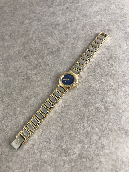 Yves Saint Laurent YSL Logo Quartz Watch Silver×Gold 2200-229789 Vintage 84wevi