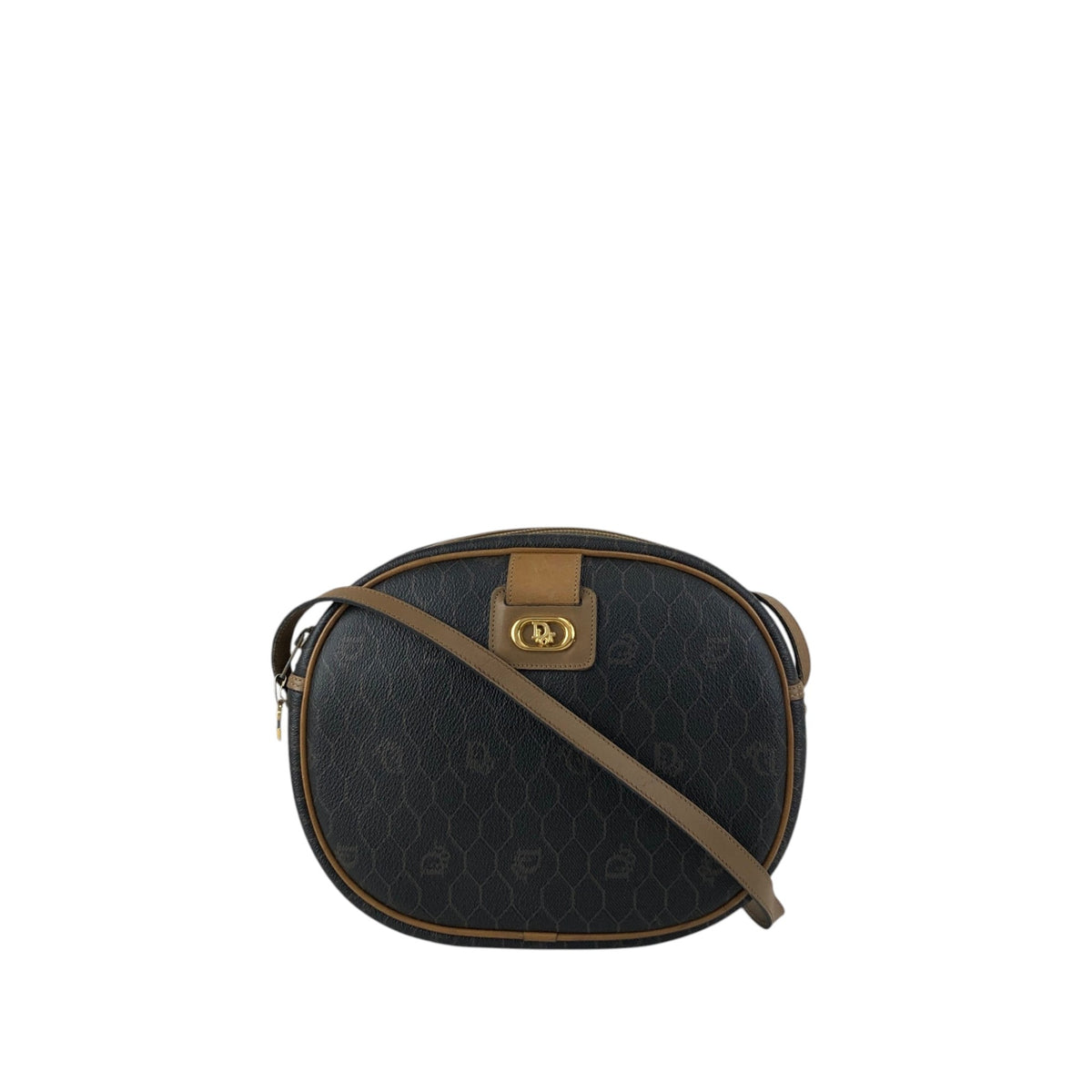 Christian Dior Honeycomb Pattern Shoulder bag Black Vintage nz4vwk