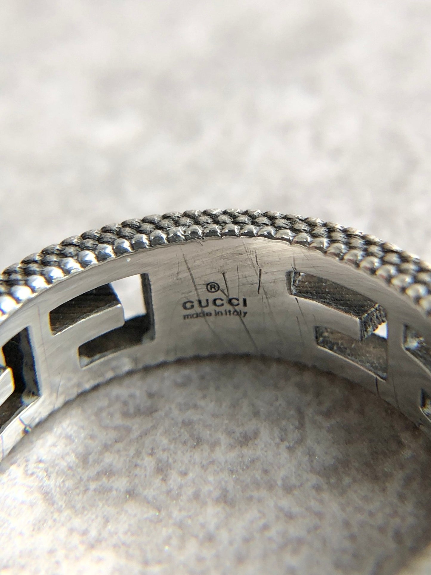 GUCCI Logo Motif  Ring Silver Vintage 63kd6k