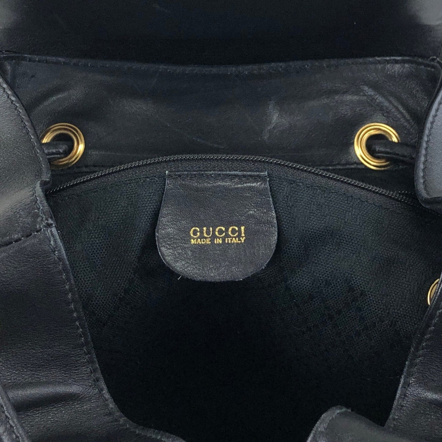 GUCCI Bamboo Backpack Black Vintage 38shhu