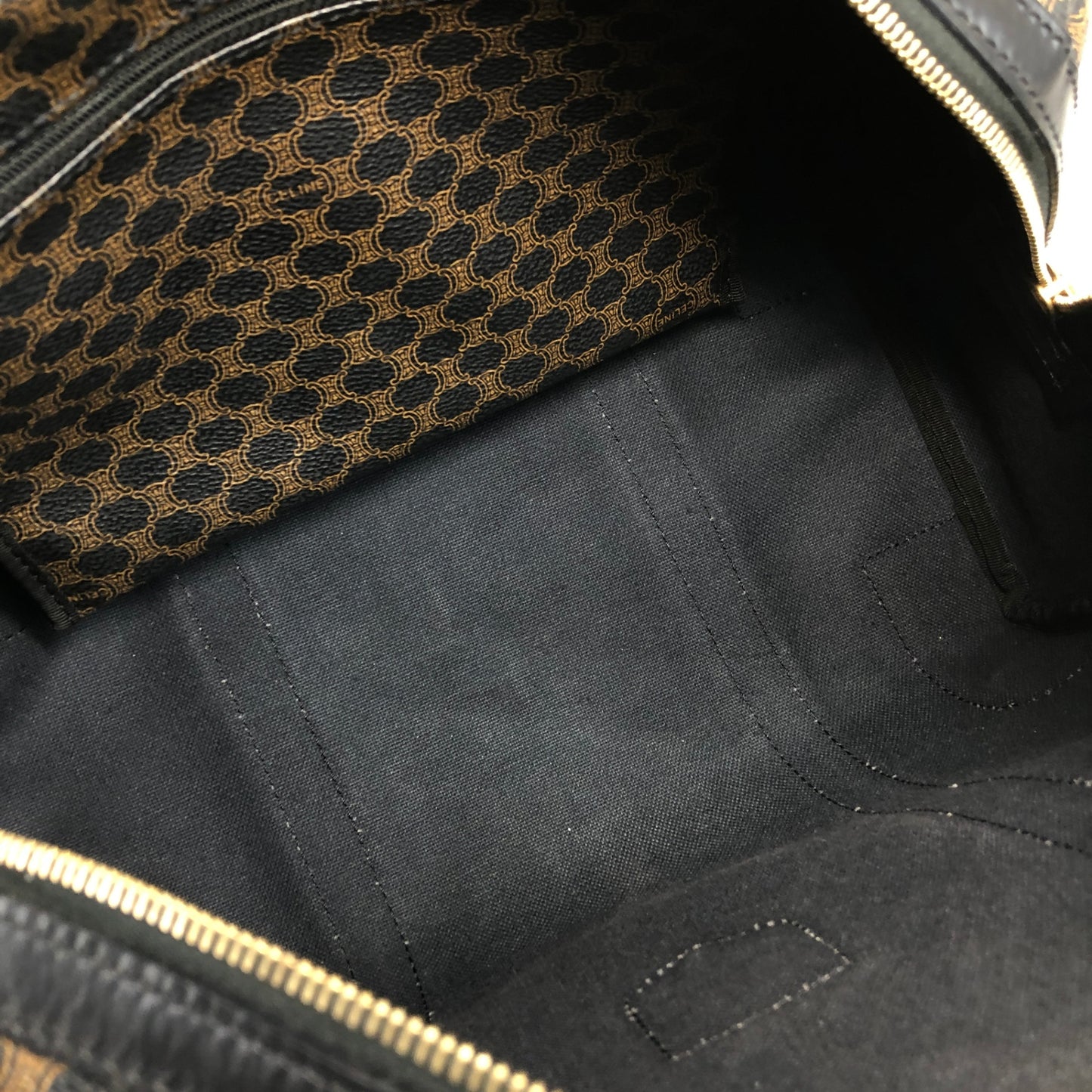 CELINE Macadam Blason Two-way Handbag Shoulder bag Boston bag Black Vintage a68hfi