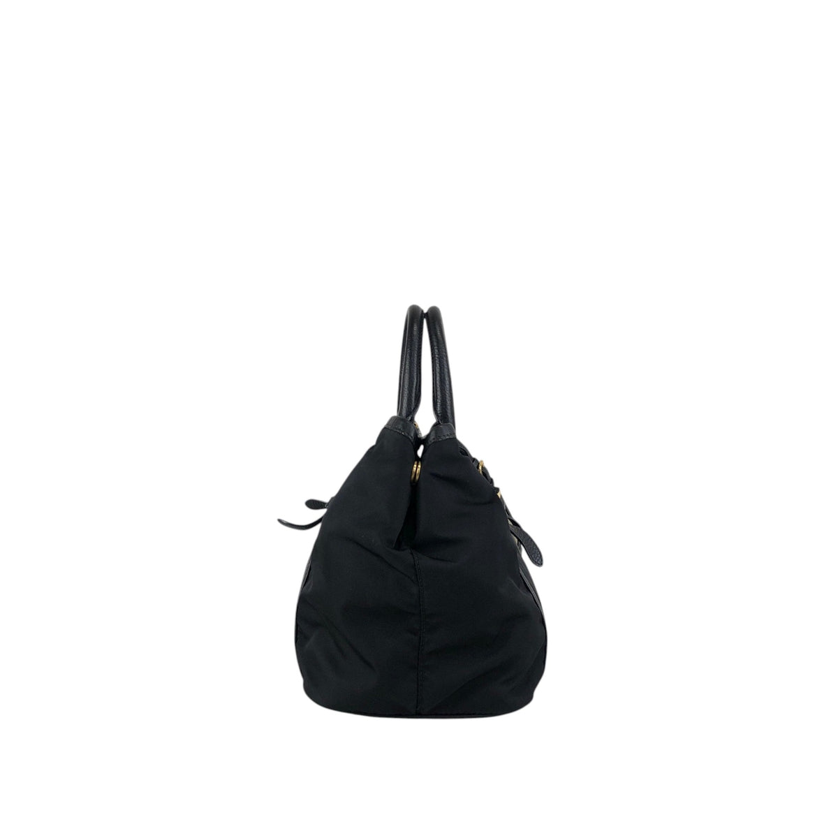 PRADA Triangle Logo Two-way Handbag Shoulder bag Black Vintage jun4wc