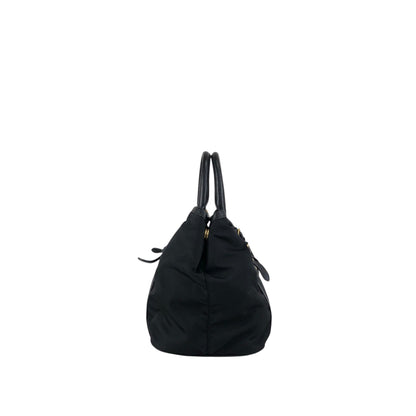 PRADA Triangle Logo Two-way Handbag Shoulder bag Black Vintage jun4wc