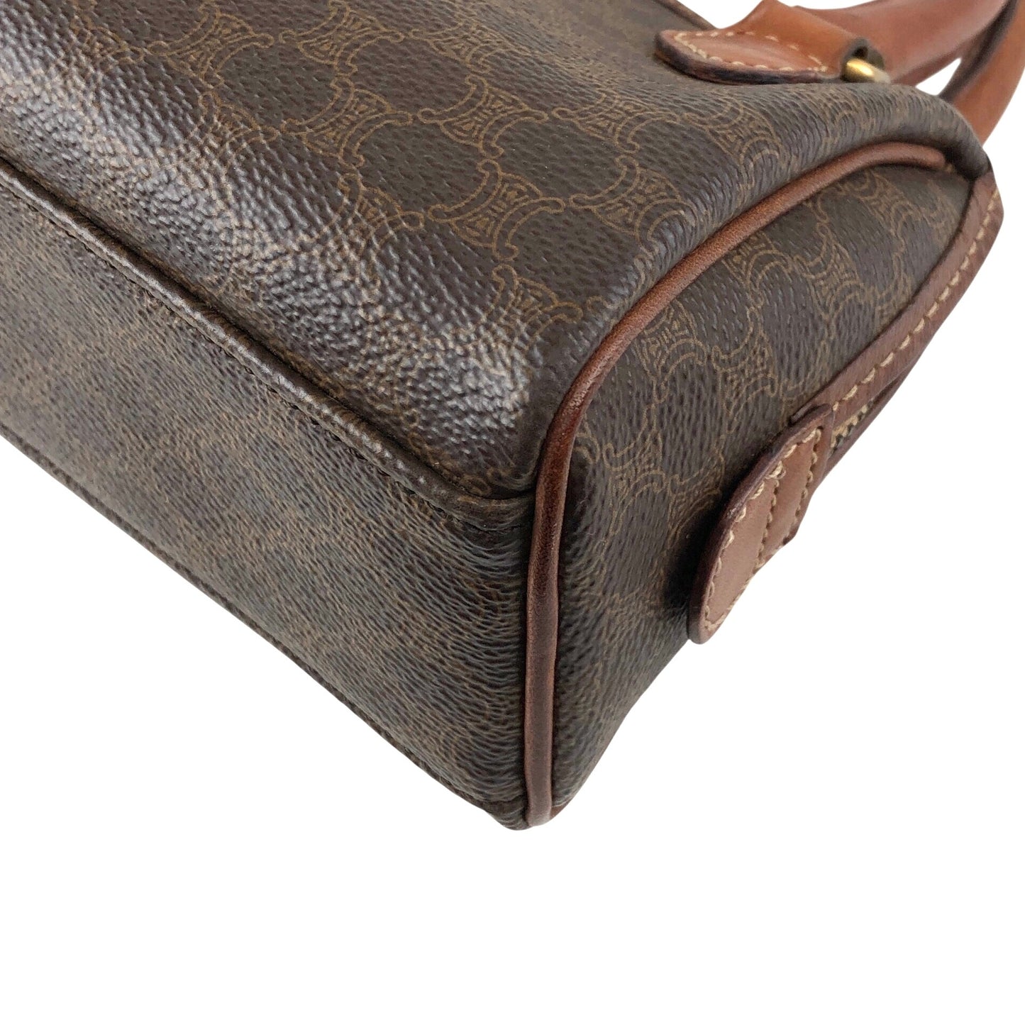 CELINE Macadam Two-way Small Boston bag Shoulder bag Brown Vintage bnscrs