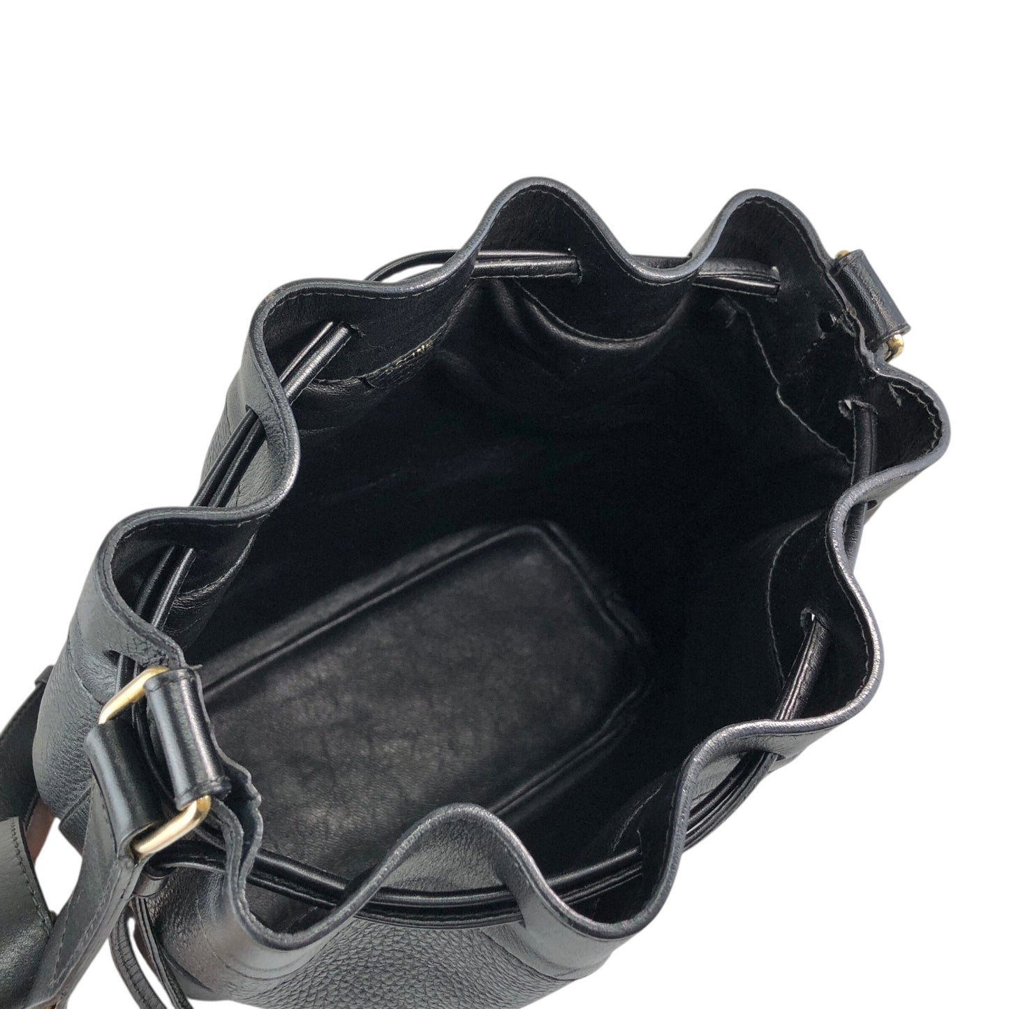 CELINE Blason Drawstring Shoulder bag Black Vintage rzrkng