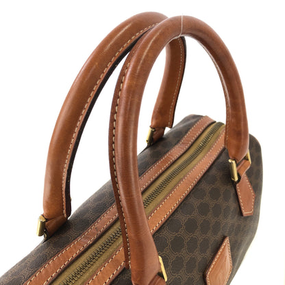 CELINE Macadam PVC Leather Two-way Handbag Shoulder bag Boston bag Brown Vintage znft22