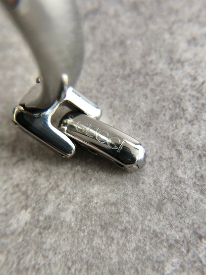 GUCCI Logo Quartz Watch Silver Vintage y43gce