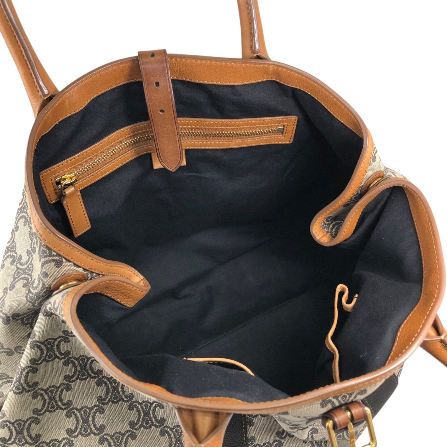 CELINE Macadam Handbag Totebag Beige Vintage c247bz