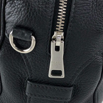 PRADA Logo Two-way Small Boston bag Shoulder bag Black Vintage 6yvxeb