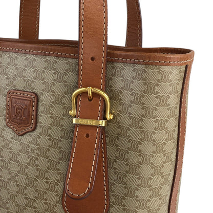 CELINE Macadam Blason Shoulder bag Totebag Beige Vintage arbnmz