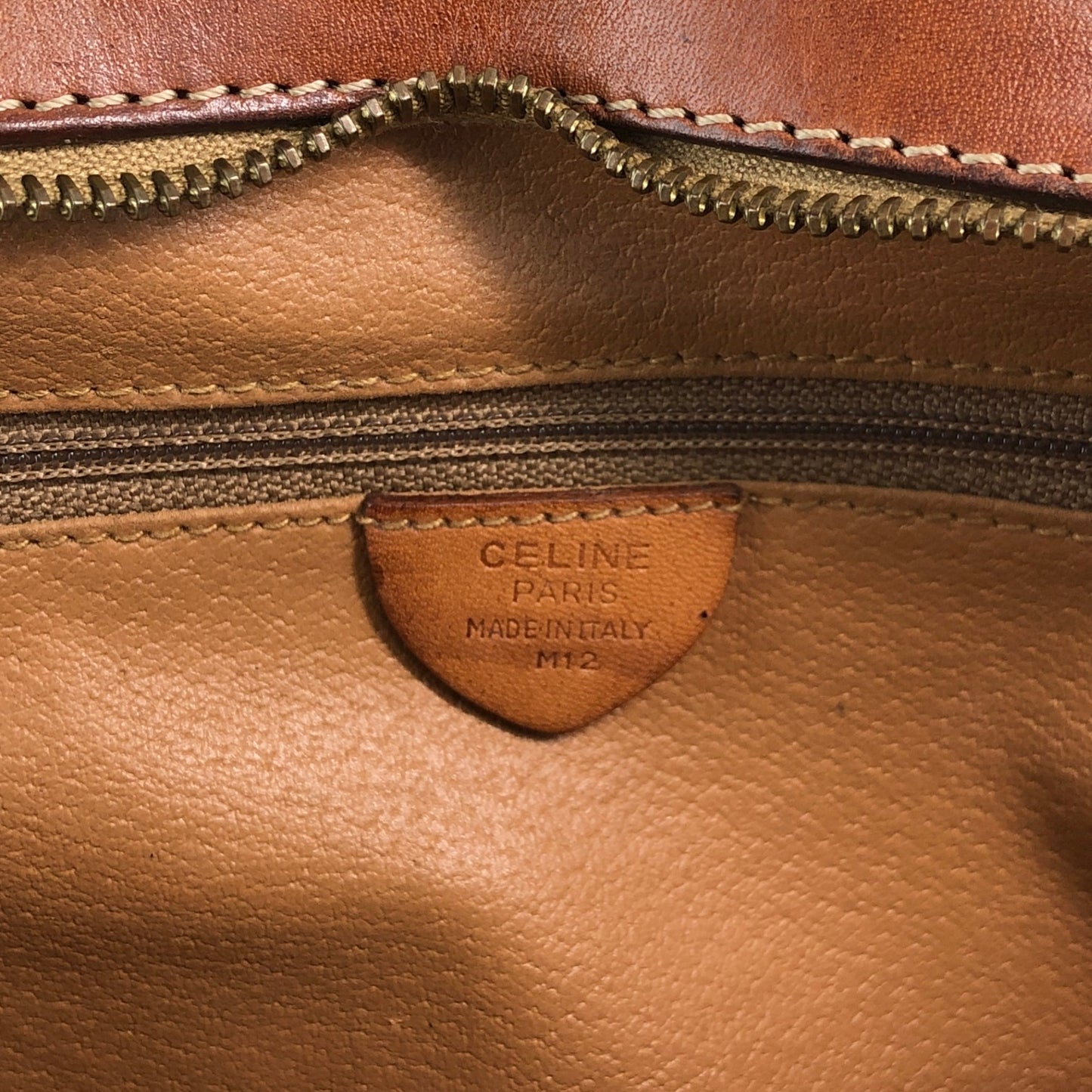 CELINE Macadam Gancini Shoulder bag Brown Vintage jcyy3u