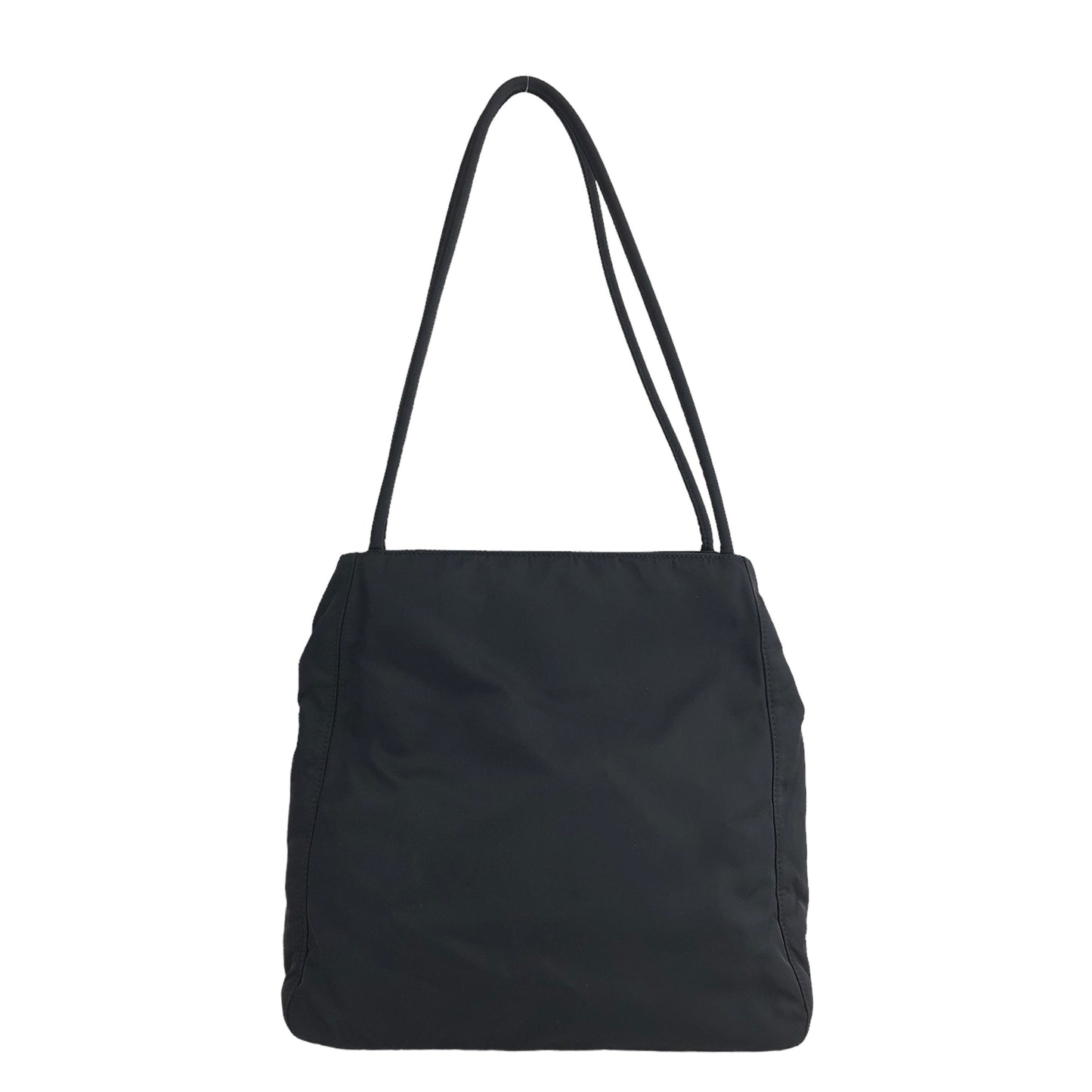 PRADA Triangle Logo  Nylon Handbag Totebag Black Vintage bbewsu