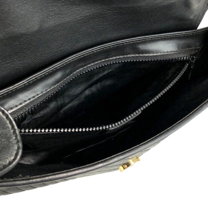 CELINE Blason Bias Stitch Shoulder bag Black Vintage hbufuu