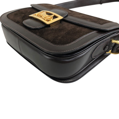 CELINE Horse Carriage Shoulder bag Brown Vintage 8kncfy