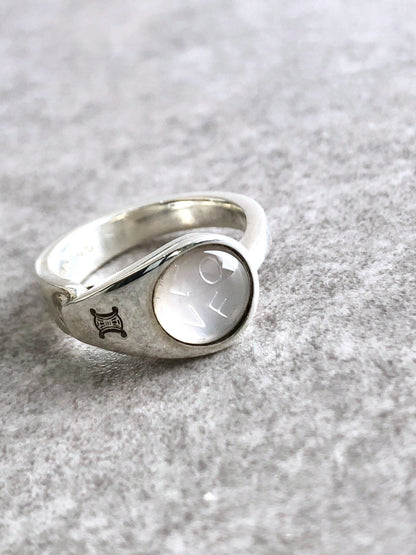 CELINE Triomphe SIRVER925 Ring Silver Vintage 8n5auu