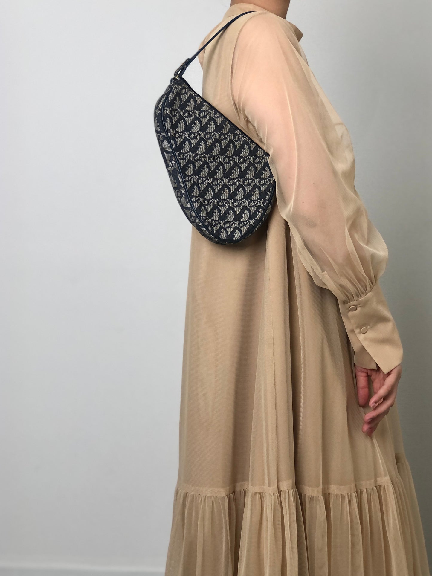 Christian Dior Trotter Shoulder bag Blue Vintage d5g4uj