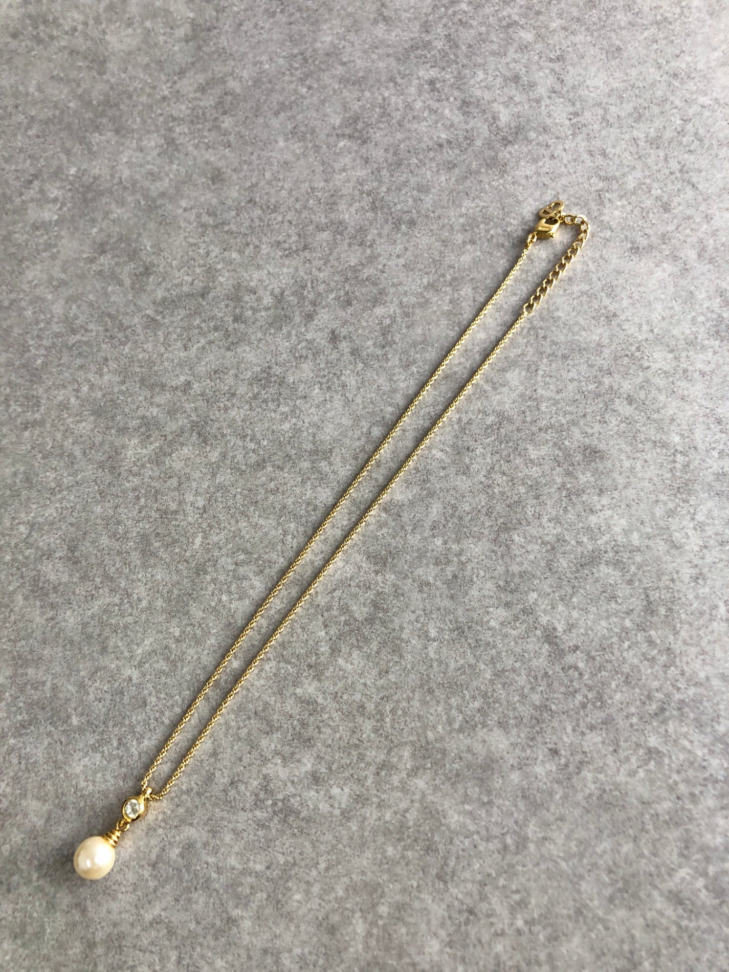 Christian Dior Necklace Gold Vintage f5euhf