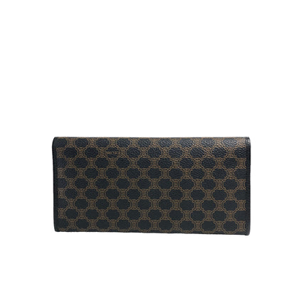 CELINE Macadam Long Wallet Black Vintage 6tcpik