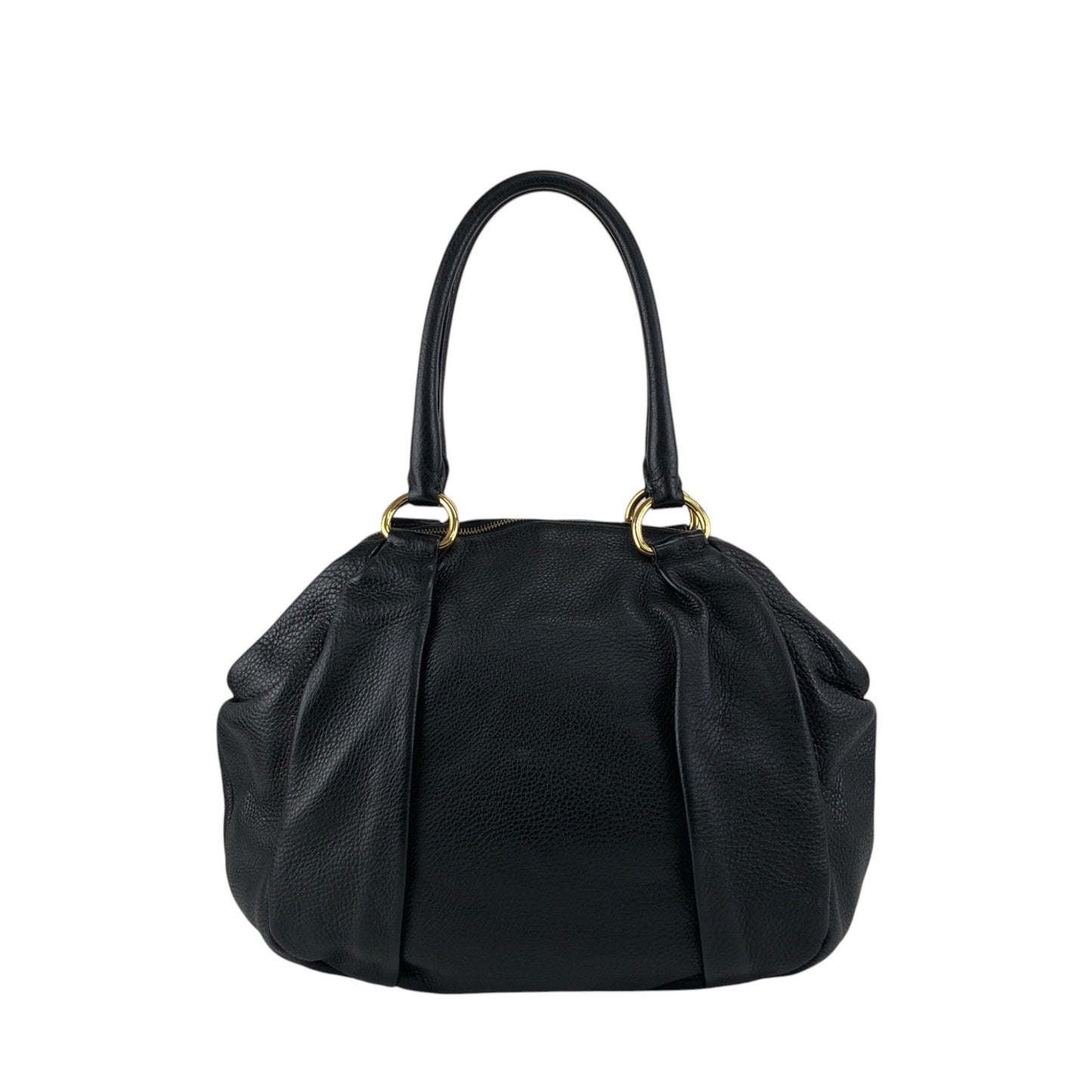 PRADA Logo Handbag Totebag Black Vintage 7zspmn