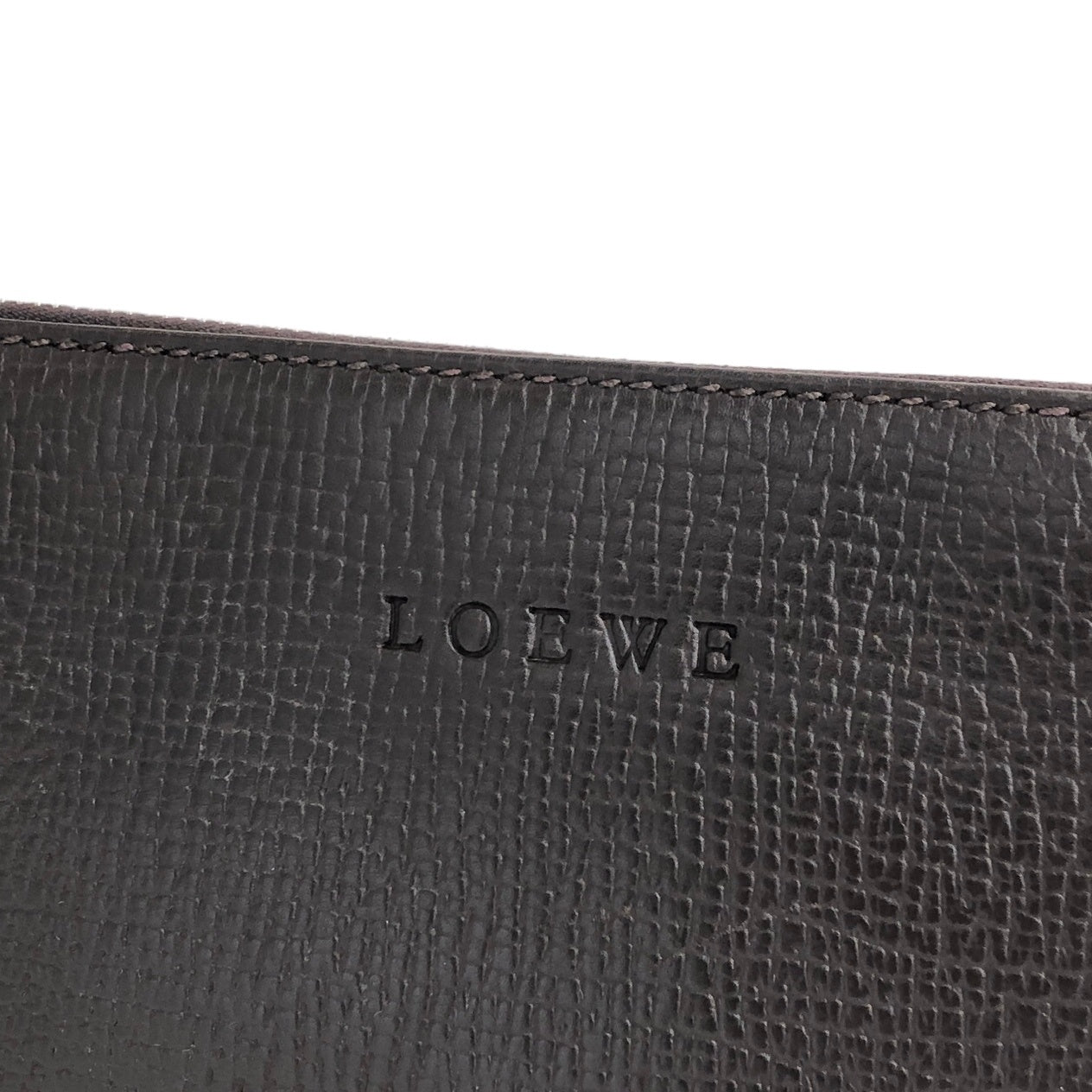 LOEWE Logo Leather Shoulder bag Brown Vintage spf3af