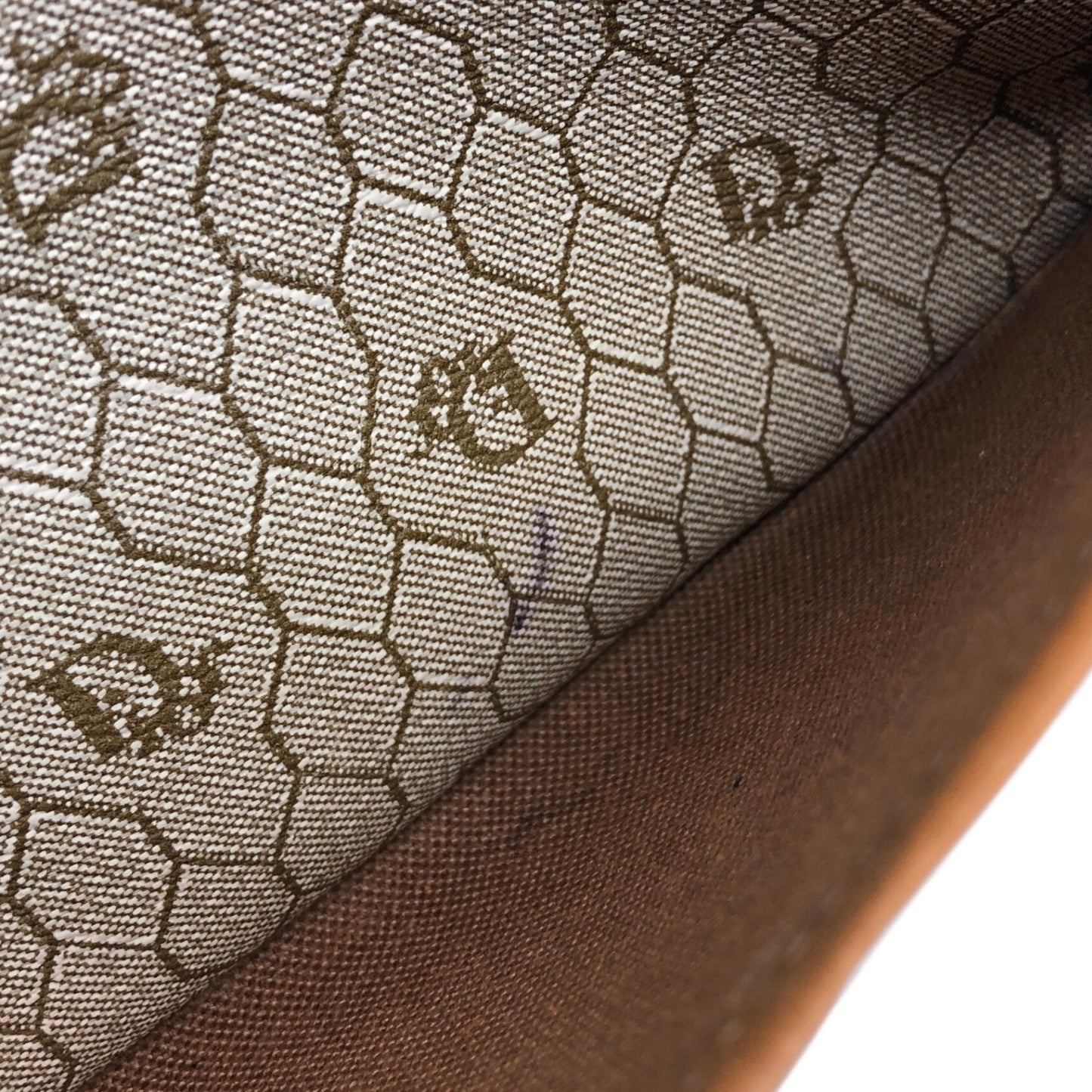 Christian Dior Honeycomb Pattern Round Shoulder bag Beige Vintage rd2a45