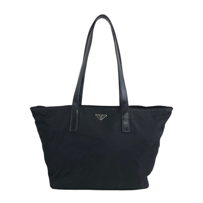 PRADA Triangle Logo Nylon Handbag Totebag Black Vintage tk5j6b