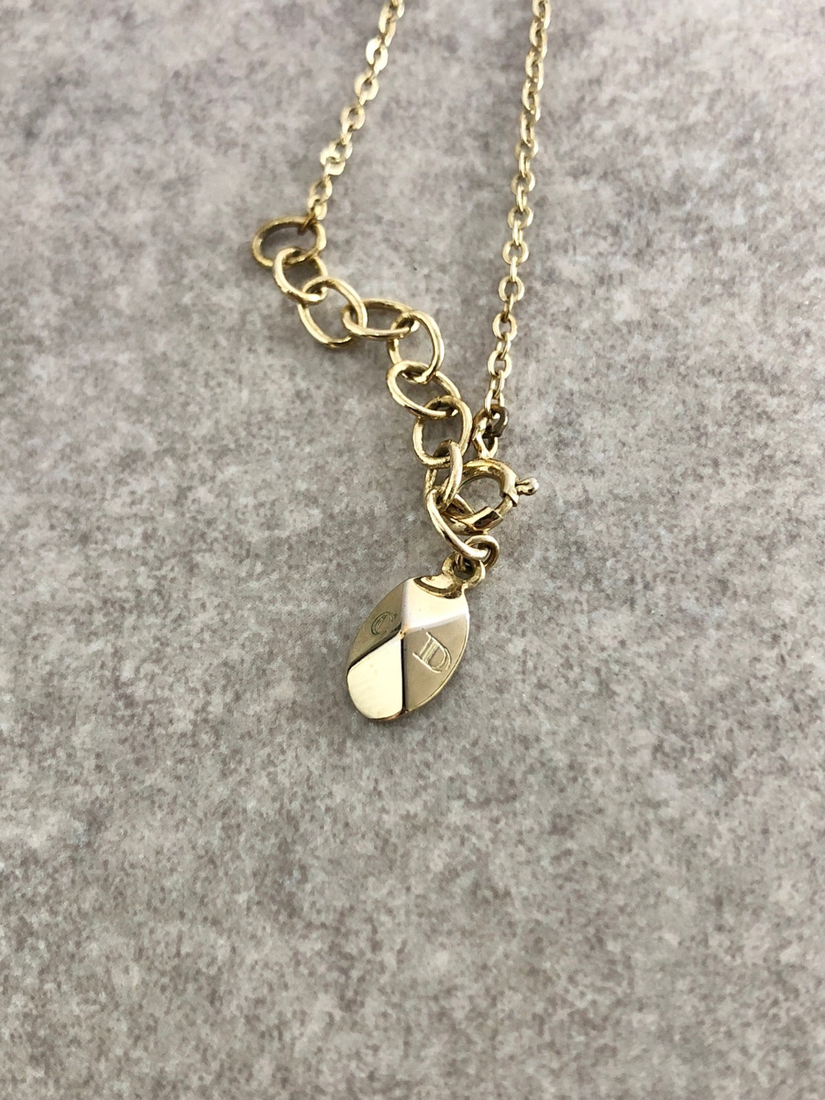 Christian Dior CD Logo Necklace Gold Vintage cdhu6c