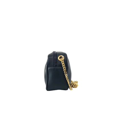CELINE Triomphe Chain Shoulder bag Navy Vintage h4r6w8