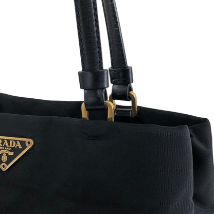 PRADA Tessuto Triangle Logo Totebag Black Vintage i7j56x