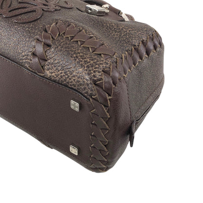 LOEWE Amazona28 Anagram Handbag Boston bag Brown Vintage rd4izx