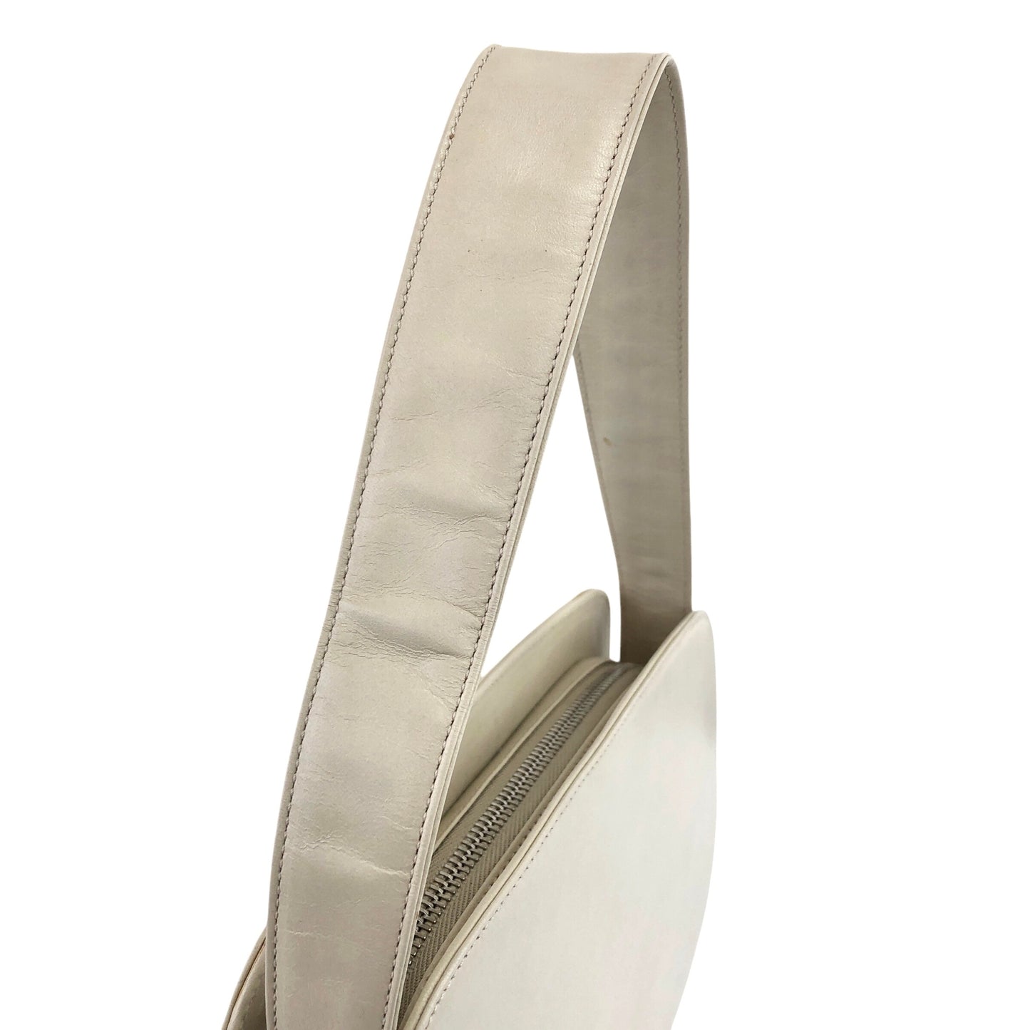 PRADA Logo Embossed Small Handbag Ivory Vintage e3ygvn