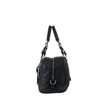 PRADA Logo Embossed Small Boston bag Handbag Black Vintage ydeszs