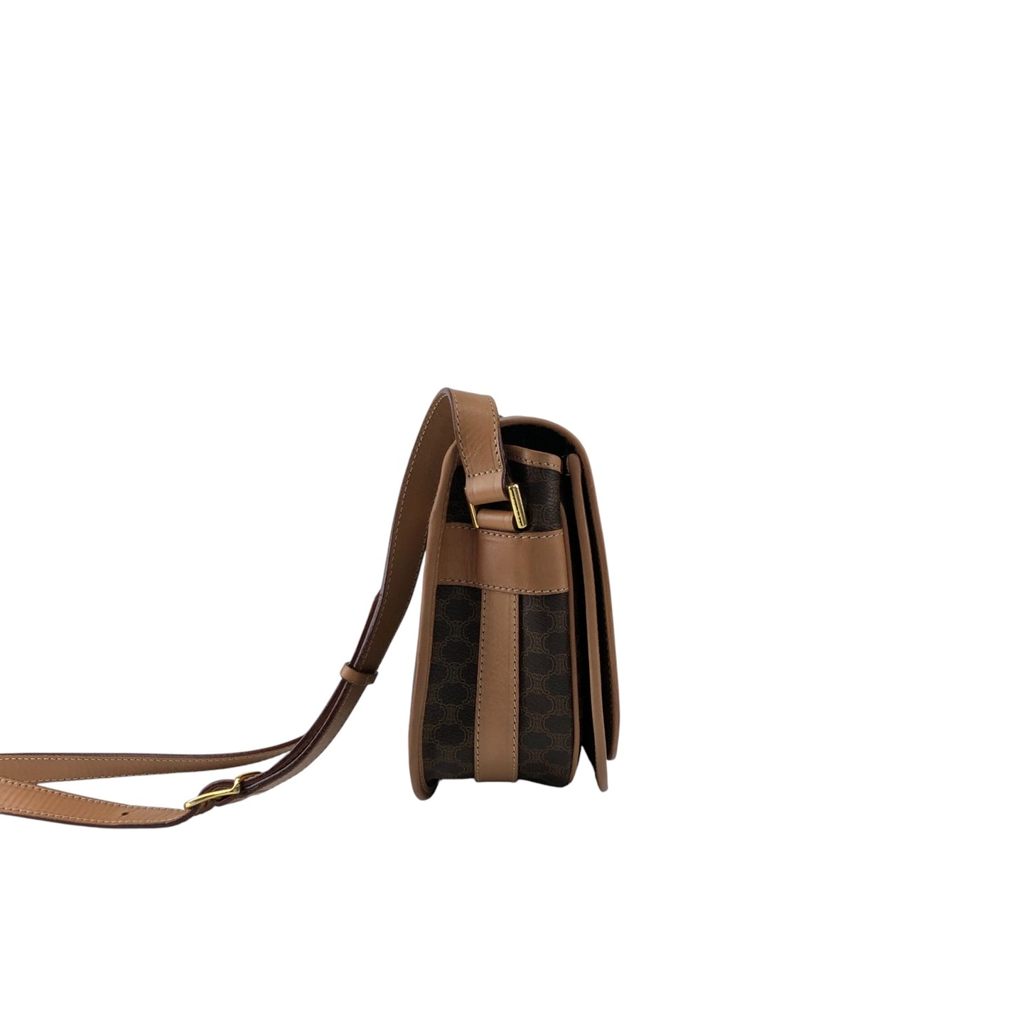 CELINE Macadam Blason Shoulder bag Brown Vintage mgt7zs